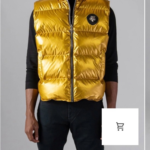 Woodpecker Gold Puffer Vest with Logo Patch *New with tags - Picture 11 of 11